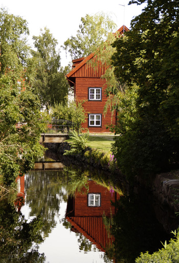 Traditionelles Haus in der Holzstadt Eksjö
